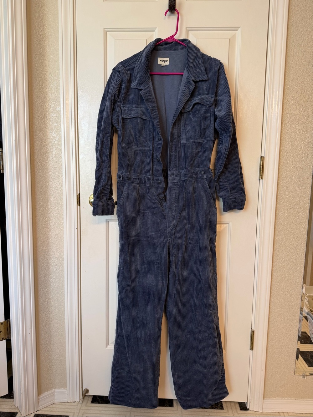 Wrangler Navy Blue Corduroy Utility Jumpsuit